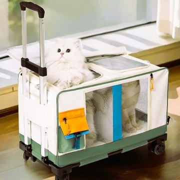 Rubeku Pet Stroller Portable Trolley Large White